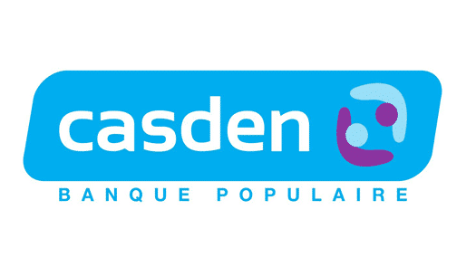 Logo de la banque coopérative de la Fonction publique, la CASDEN. Client de l'agence Auvray et Boracay à Paris